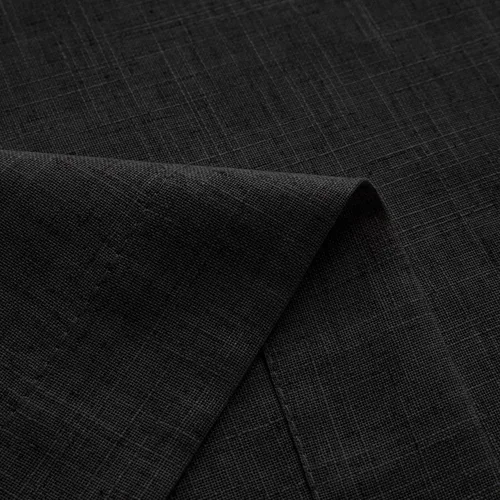 Vista 8 de Mrs.Naturall Cortinas negras de 45 pulgadas de largo, cortinas cortas de lino transparente para privacidad para cocina, dormitorio, ventanas