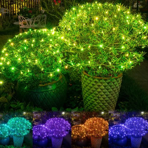 Vista 4 de AWQ Tira de luces LED de 66 pies, 200 luces LED de decoración de Halloween, con control remoto, 16 colores, 4 modos de luz, función extensible