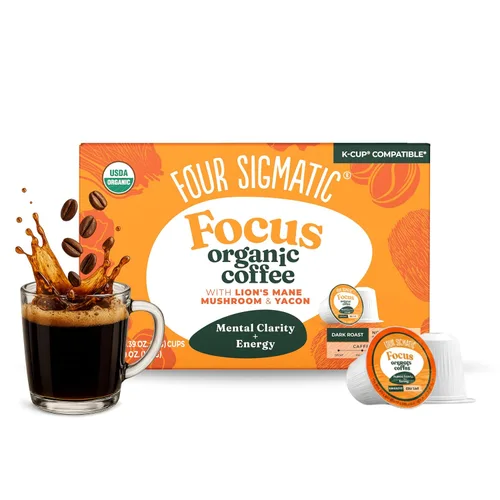 Vista 23 de Four Sigmatic Adaptogen Coffee K-Cups Café molido orgánico de tostado medio con Ashwagandha, Eleuthero, Chaga y Tulsi Apoyo inmunológico