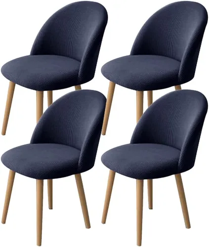 Vista 18 de XMNTG Juego de 4 fundas elásticas de jacquard gris para silla de comedor, con respaldo curvado, fundas para silla de acento modernas de mediados