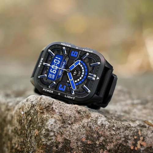 Vista 12 de Relojes inteligentes militares para hombre (responder/hacer llamadas) con potente linterna de 1.96 pulgadas HD, reloj inteligente táctico al aire