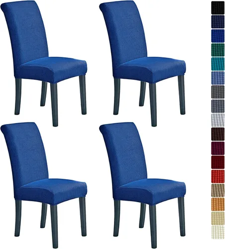 Vista 62 de Juego de 2 fundas para sillas de comedor, fundas elásticas para sillas de comedor, fundas para sillas de cocina de jacquard texturizadas, decoración