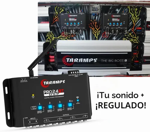 Vista 10 de Taramps Pro 2.4 BT Bluetooth DSP Crossover Full, procesador de señal digital, ecualizador de audio para automóvil con aplicación, ganancia de hasta
