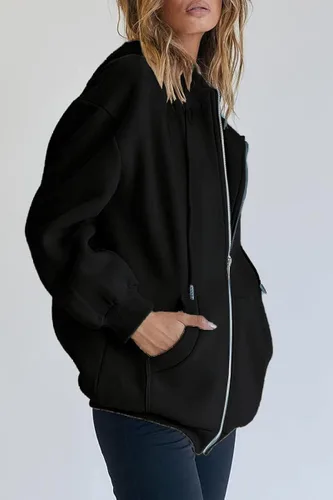 Vista 2 de Women's Cute Hoodies Teen Girl Fall Jacket Oversized Sweatshirts Casual Drawstring Clothes Zip Up Y2K Hoodie with Pocket