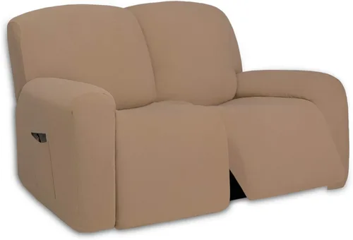 Vista 134 de PureFit Funda súper elástica para sofá reclinable con bolsillo, funda de sofá suave y antideslizante de elastano, lavable, protector de muebles