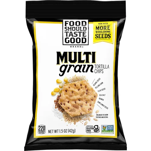 Vista 3 de Food Should Taste Good Chips de tortilla, 1.5 onzas, paquete de 24 (multigrano)