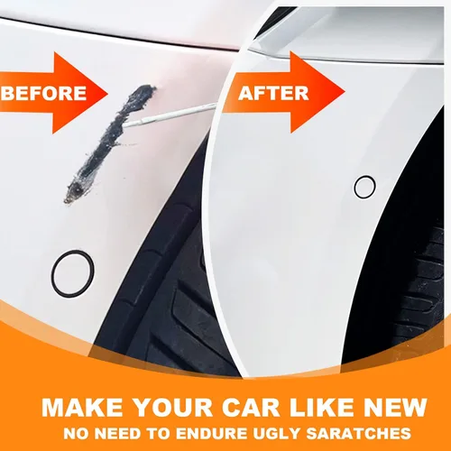 Vista 4 de Lápiz de Reparación de Arañazos de Coche Dos en Uno - Pintura de Retoque Rápida y Fácil para Varios Coches (Blanco)
