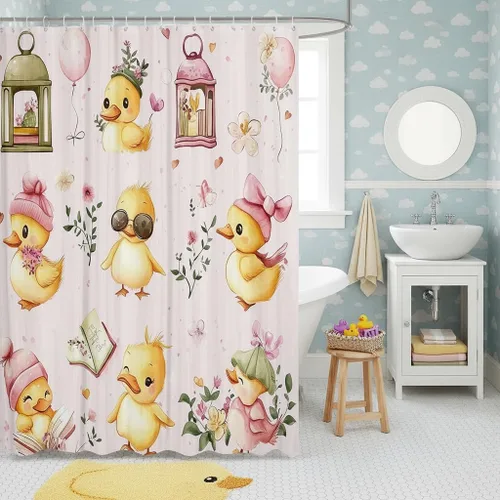 Vista 12 de Castle Fairy Watercolr - Cortina de ducha de tela de carreras de caballos, cortinas de ducha de juego de caballos para baño, cortina de ducha