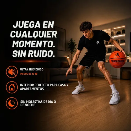 Vista 6 de TRUEHOOPER Silent Basketball – Size 7 Indoor Basketball (PRO Version) - Grooved Foam Basketball for Quit Dribbling and Indoor Training – Higher