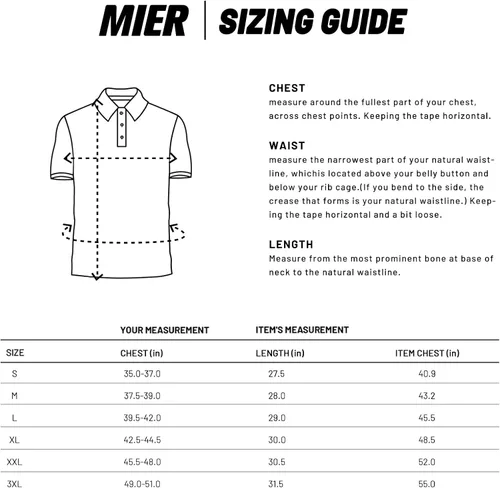 Vista 7 de MIER Polo Shirts for Men Short Sleeve Quick Dry Polyester Collared Shirts Casual Golf Shirts, Moisture-Wicking
