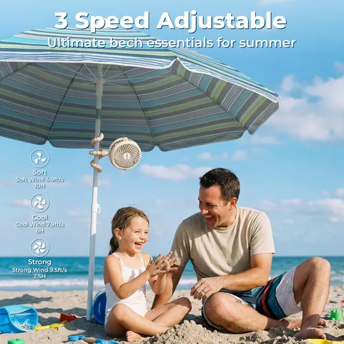 Vista 3 de AMACOOL Ventilador de cochecito a pilas, esenciales de viaje para bebés para la playa, Disney, para recién nacidos, regalos de baby shower, búsqueda