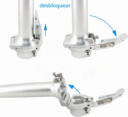 Vista 2 de Vástago retráctil de aluminio plegable para bicicleta plegable, E-Bike plegable