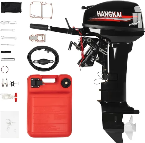 Vista 10 de Motor fuera de borda, motor fuera de borda de 2 tiempos y 12 HP, motor marino de barco de pesca resistente con sistema de refrigeración por agua 2