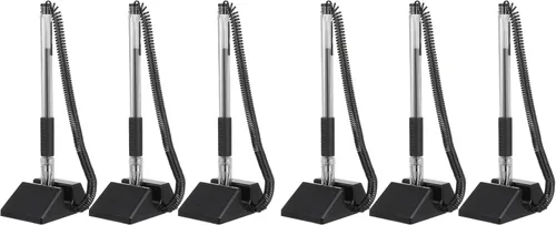 Vista 10 de NUOBESTY 3 bolígrafos de seguridad con cadena, soporte adhesivo para mostrador de bolígrafo, bolígrafos de escritorio de tinta de gel negro
