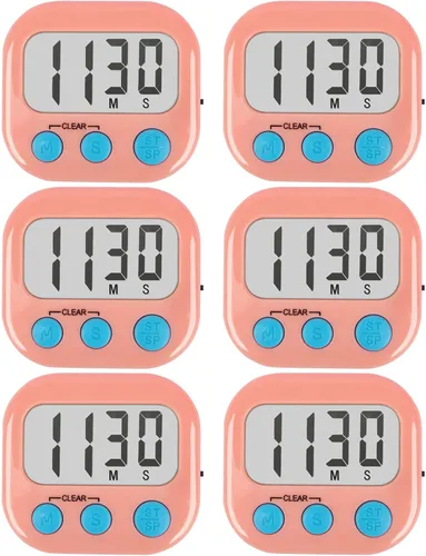 Vista 10 de Paquete de 2 temporizadores de cocina con anillo ruidoso, temporizadores digitales para cocinar magnéticos, color azul