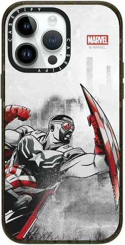 Vista 102 de CASETiFY Funda para iPhone Air, compatible con MagSafe Marvel VS CoLab Protección contra caídas de grado militar 4x de 8.2 pies Funda Capitán