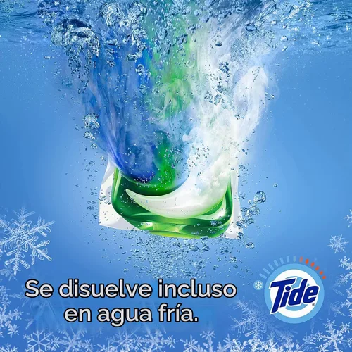 Vista 7 de Tide PODS cápsulas de detergente para lavar ropa, removedor de manchas 3 en 1, combatiente de olores, protector de color, 57 unidades, compatible