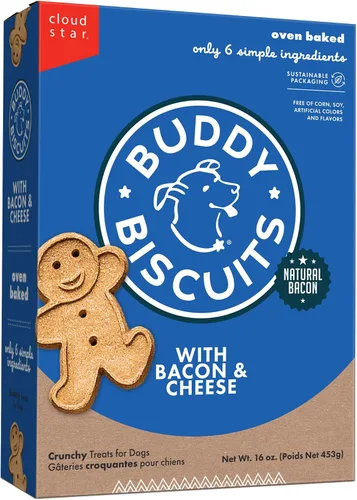 Vista 12 de Buddy Biscuits Caja de 16 onzas de golosinas crujientes para perros hechas con tocino y queso (paquete de 2)