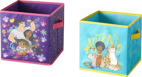 Vista 7 de Idea Nuova Baby Shark - Cubitos de almacenamiento plegables, juego de 2, 10 x 10 pulgadas, color azul y amarillo