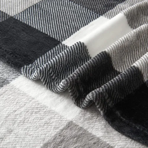 Vista 4 de SOCHOW Buffalo - Manta de franela de forro polar de 50 x 60 pulgadas, suave, ligera, acogedora para todas las estaciones, color negro y blanco a
