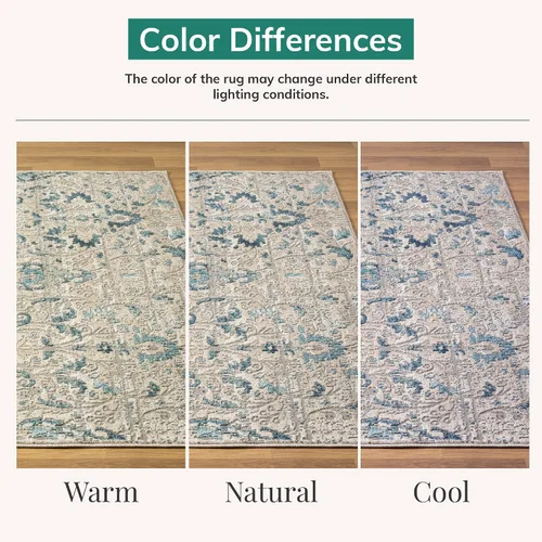 Vista 6 de LUXE WEAVERS Alfombra vintage floral azul 5x7