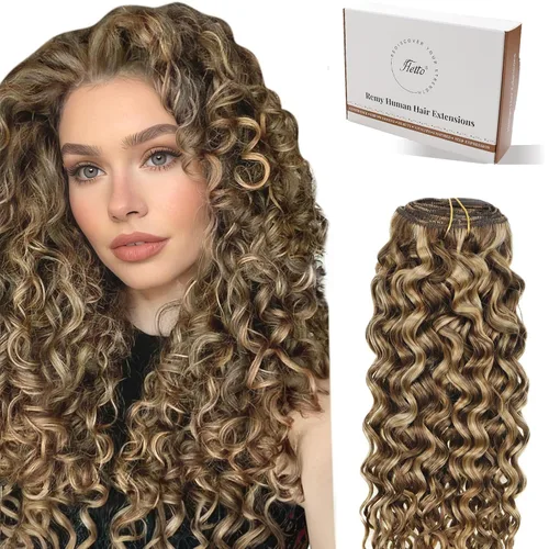 Vista 16 de Hetto Yaki - Extensiones de cabello humano real con clip, color negro azabache, extensiones de cabello rizado con clip, de 14 pulgadas, 5
