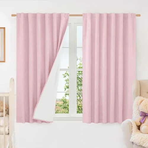 Vista 96 de LAMIT Cortinas opacas cortas de lino de 30 pulgadas para ventanas de cocina sobre el fregadero, cortinas de café texturizadas de lino marfil