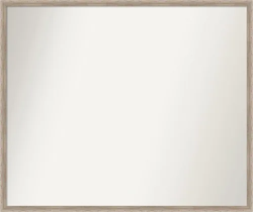 Vista 75 de Amanti Art Espejo de baño blanco para sobre el fregadero, 24 x 27 pulgadas, espejo de tocador rectangular con cuña de madera dura, marco de madera