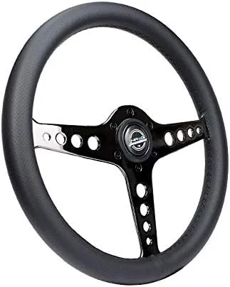 Vista 2 de NRG Innovations NRG-ST-034BC-PR - Volante ligero para juegos: Driftz- Fabricado con cuero perforado, compuestos ligeros y radios cromados negros