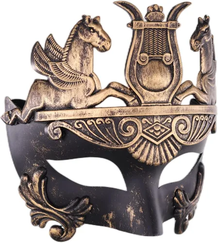 Vista 4 de Ubauta Máscara veneciana de soldado griego y romano masculino para hombre