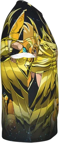 Vista 3 de Saint Anime Seiya - Camiseta de manga corta para hombre, suave, casual, unisex, cuello redondo, camiseta de entrenamiento
