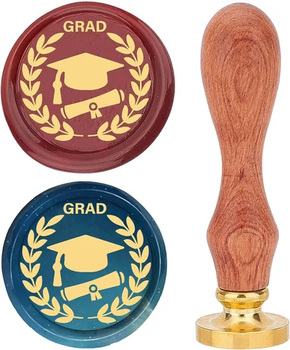 Vista 11 de CRASPIRE Sello de cera para sombrero de graduación, sello de cera de graduación, 1.181 in, retro, vintage, extraíble, latón, cabeza con mango