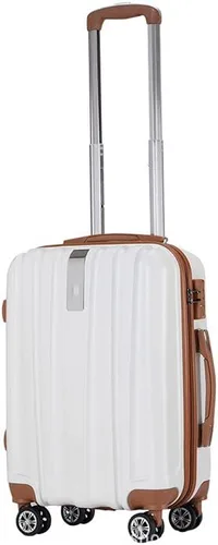 Vista 3 de SIRAKU Equipaje de viaje de 3 piezas con ruedas, maleta pequeña con cerradura de combinación, Blanco