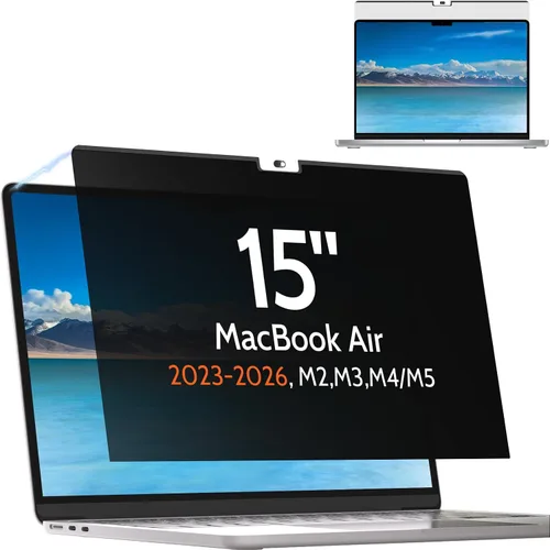 Vista 27 de Pantalla magnética de privacidad para MacBook Pro de 13 pulgadas (2016-2022, M1, M2), filtro de luz azul antirreflejos con cubierta de cámara