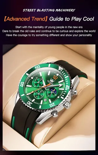 Vista 8 de OLEVS Relojes de cuero impermeable relojes de cuarzo con fecha de día, regalos
