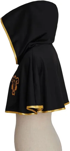 Vista 4 de Disfraz de trébol negro para cosplay, capa de Asta capa con capucha y diadema para hombres