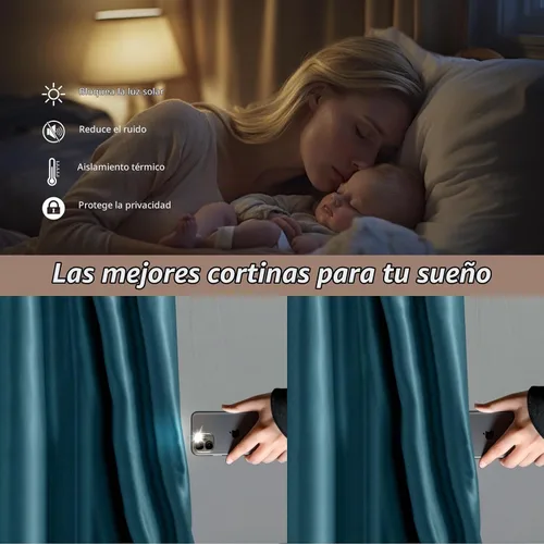 Vista 4 de Cortinas divisoras de habitación con juego de rieles de cortina de techo, cortina de ventana para dormitorio, sala de estar, oscurecimiento total
