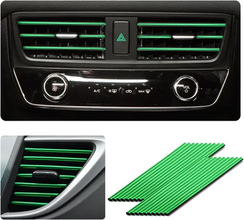 Vista 13 de Ziciner 20 Piezas Tiras Decorativas de Aire Acondicionado de Automóvil, Impermeables, Flexibles, para Salida de Ventilación Automática, Borde
