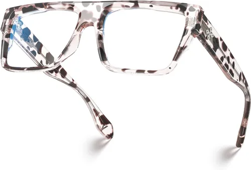 Vista 13 de VISOONE Square TR90 Non-Prescription UV400 Anti-Glare Computer Glasses Negro
