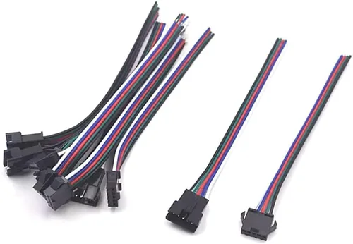 Vista 6 de 10 Sets 3 Pin JST SM macho hembra enchufe LED Cable 5.9 in 22awg alambre para WS2812B WS2812 WS2811 SK6812 SK6812-RGBW LED tira de luz