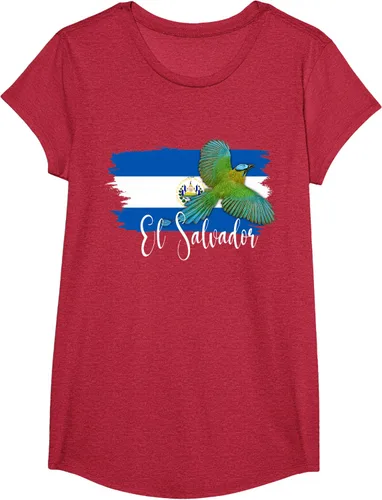 Vista 69 de Camiseta con la bandera de El Salvador, mapa de El Salvador, camiseta de Salvador para mujer, Negro