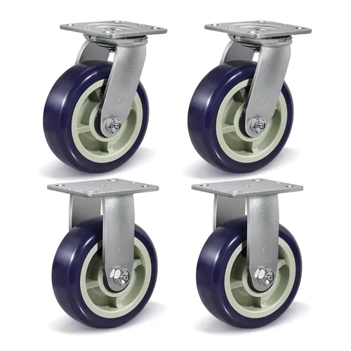 Vista 9 de Ruedas giratorias industriales de 4 x 2 pulgadas, poliuretano en rueda de polipropileno, ampliamente utilizadas para camiones de plataforma U-Boat