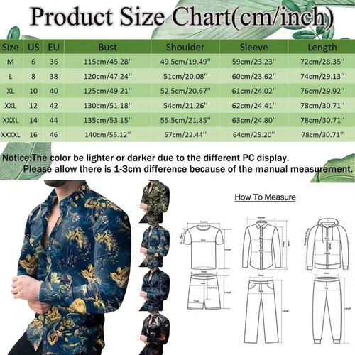 Vista 7 de ZDFER 2022 Nuevas camisas para hombre, camisas casuales de talla grande, camisas de manga larga con botones, camisas coloridas con cuello hawaiano
