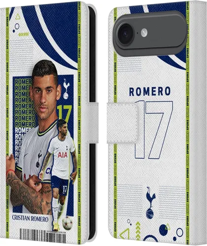 Vista 82 de Head Case Designs Officially Licensed Tottenham Hotspur F.C. Cristian Romero 2022/23 First Team Leather Wallet Case Compatible with Apple iPhone 11