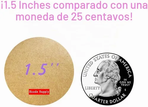 Vista 3 de Hcode Pegatinas de papel kraft con círculos naturales, color marrón, 1.5 pulgadas, calcomanías adhesivas de precio en blanco, 500 piezas por rollo
