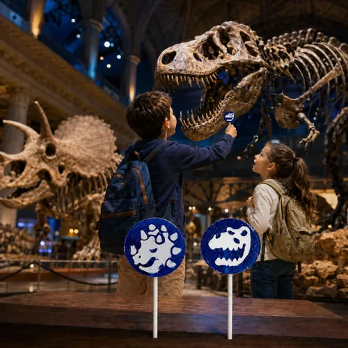 Vista 5 de 20 unidades de paletas de tatuajes de dinosaurio, ideales para rellenos de bolsas de fiesta, envueltos individualmente 0.28 oz - Pops