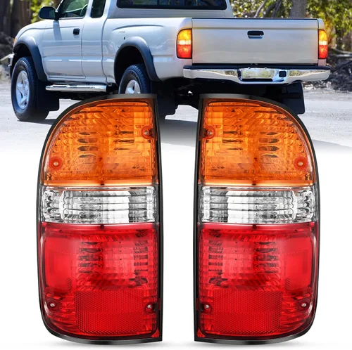 Vista 15 de Nilight Combo de faros delanteros y luces traseras para Toyota Tacoma 2001 Carcasa negra + reflector ámbar con luz trasera
