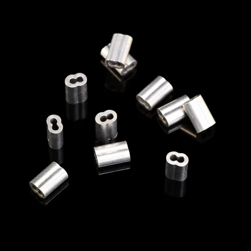 Vista 2 de eBoot, 100 unidades de aluminio de manguitos para engarce y pasar cables, 1/16 pulgadas de diámetro