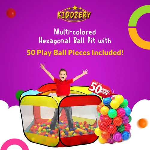 Vista 2 de Piscina de Pelotas para Niños Tienda Emergente Grande para Niños Pequeños - Juguetes de Regalo para Interior y Exterior para Bebés Niñas y Niños