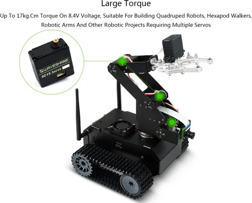 Vista 5 de 37.5 lbs SC15 Gran Torque Programable Serial Bus Servo Motor, Servo o Motor Modos Duales para Brazos Robóticos, Robots Hexápodos, Robots Humanoides
